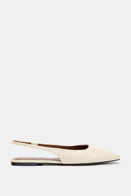 LEATHER SLINGBACK BALLERINA SHOES - Zara фото 3