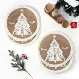 Набор сервировочных салфеток 4 штуки Merry bright цвет белый, 37*37 см