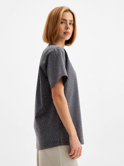 Футболка женская со стразами MIST, серая  фото 3