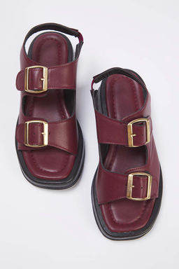 Bordo Cift Tokal? Kad?n Kal?n Taban Sandalet TAKAW25SD00000