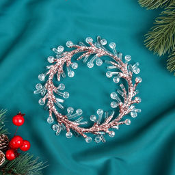 Цена за 2 шт. Ёлочная игрушка Зимнее волшебство. Венок сияние пластик, 1414 см, прозрачно-розовый фото 4