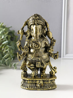 Сувенир полистоун "Ганеша в украшениях" бронза 5,5х10,5х17,5 см