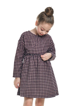 Платье для девочки нарядное детское праздничное в клетку UD 6820 син/крас клетка - Mini maxi фото 7
