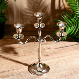 Подсвечник «Власть», на 3 свечи, 9×22×26 см, алюминий