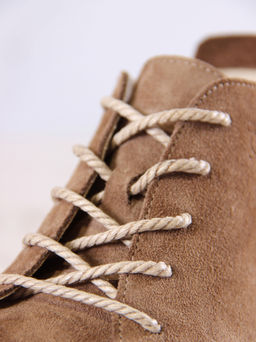 Босоногие ботинки 210.NATAbr.Серо-коричневая замша/Мех