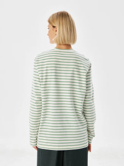 Джемпер женский KATHARINA KROSS KK-JP-0035K-TNA33-белый,зеленая полоска  фото 3