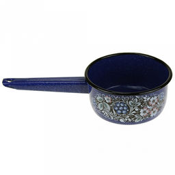 "Голубика" Ковш эмалированный 1л, д16см, h7см, синий рябчик (Россия)