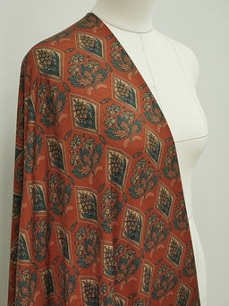 Штапель Премиум Акмаль цв.темно-кирпичный, ш.1.5м, вискоза-100%, 125гр/м.кв - Купава фото 8