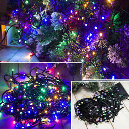 Гирлянда - нить 400 Led, 20м., 10 режимов, черный провод