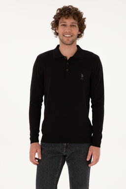 Erkek Slim Fit Polo Yaka Siyah Basic Kazak - U.s. polo assn фото 8