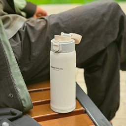 Термос-кружка 0,480 л "BIOSTALCROSSTOWN" цвет "БЕЛЫЙ" арт. NMR-480W