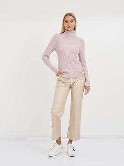 водолазка женская в розовом цвете в рубчик - Glenfield фото 2