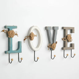 Крючки для одежды декоративные TAKE IT EASY «Love — буква с крючком», 26×12 см