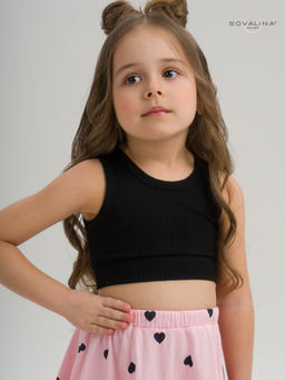 Кроп-топ лапша черный - Sovalina фото 4