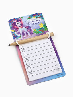 Цена за 5 шт. Магнит с блоком и карандашом Новогодний, МИКС