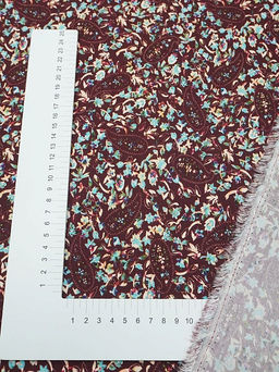 Штапель Премиум (Digital) Энжела цв.вишневый, ш.1.45м, вискоза-100%, 120гр/м.кв - Купава фото 16
