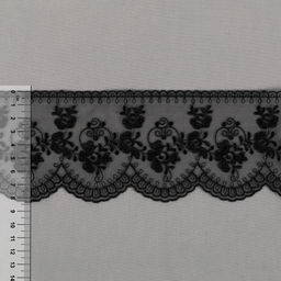 Кружево Gamma органза 84 мм GKM-8401 в пакете 10 м 0.2 Турция TL002BL черный