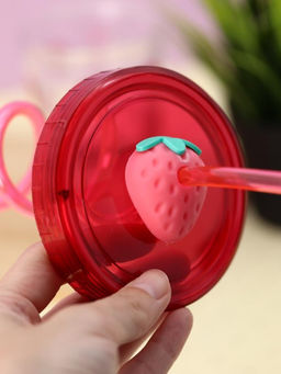 Тамблер iLikeGift "Fruits party Strawberry", pink (380 ml)