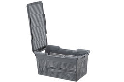 Корзина с крышкой 21 л 45,5*26,5*23,5 см Лофт узкая, серая (модель 562118) - Elan gallery фото 5