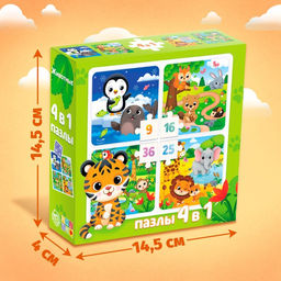 Пазл 4 в 1 Животные - Puzzle time фото 8
