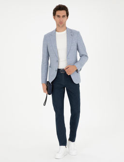 Mavi Slim Fit Keten Kar___ml_ Spor Ceket