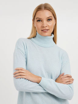 водолазка женская базовая из шерсти со спущенной линией плеча - Glenfield фото 3