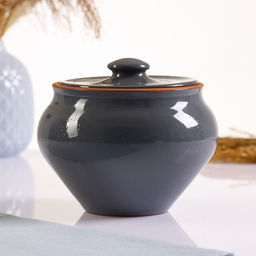 Горшочек для запекания с крышкой Вятская керамика, 900 мл, серый