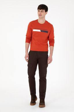 Erkek Carrot Fit Kahverengi Kanvas Pantolon