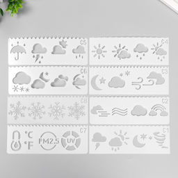 Трафарет с фигурным краем «Синоптик», набор 8 шт., 17×6 см