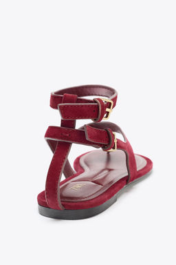 SPLIT SUEDE FLAT TOE POST SANDALS - Zara фото 5
