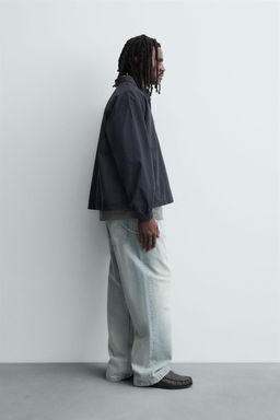 DENIM ZIP-UP POLO SHIRT - Zara фото 4