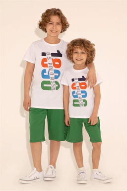 Белая футболка с круглым вырезом для мальчика Неожиданная скидка в корзине