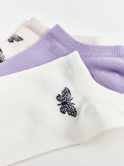 Desenli Kad?n Patik ?orap 3l?