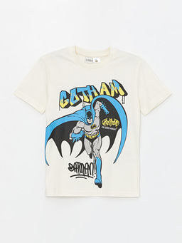 Bisiklet Yaka Batman Bask?l? K?sa Kollu Erkek ?ocuk Ti??rt ve ?ort - Waikiki фото 2