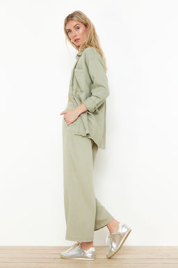 Mint %100 Tencel Beli Lastikli Yuksek Bel Culotte Jeans TWOSS24JE00285 - Trendyolmilla фото 3