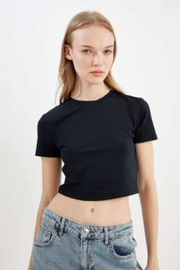 Coool Fitted Basic K?sa Kollu Tisort - Defacto фото 2