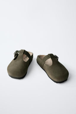 SPLIT SUEDE T-BAR CLOGS - Zara фото 3
