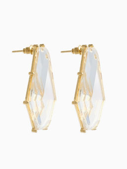 Серьги акрил «Кристалл», прозрачные в золоте