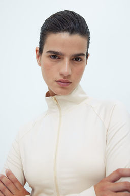 Cardigan de punto con cremallera