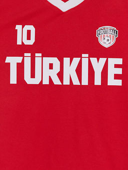 V Yaka T?rkiye Bask?l? Erkek ?ocuk Ti??rt