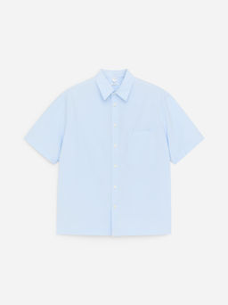 Camisa de popelina de manga corta