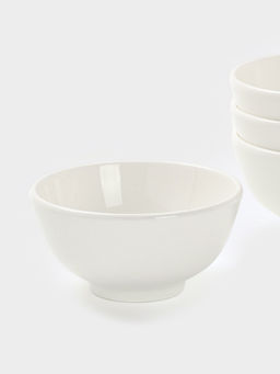 Салатники Доляна White Label, набор 4 шт., 400 мл, фарфор, белые