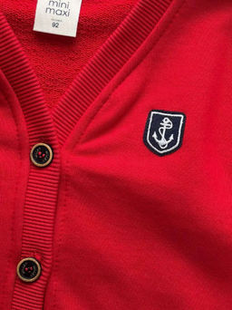 Кардиган на пуговицах 22-0749 красный - Mini maxi фото 4