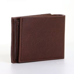Портмоне мужское без застёжки, коричневое