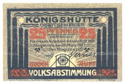 25 пфеннигов 1921 года Германия  Нотгельд (Кёнигсхютте)