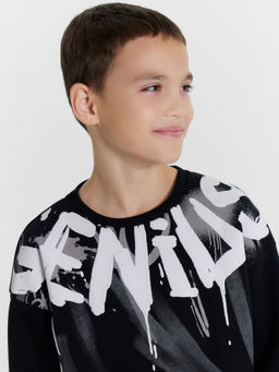 Свитшот для мальчиков черный с печатью - Mark formelle фото 5
