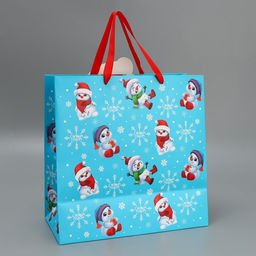 Пакет подарочный Снеговик, 30 30 15 см - Дарите счастье фото 4