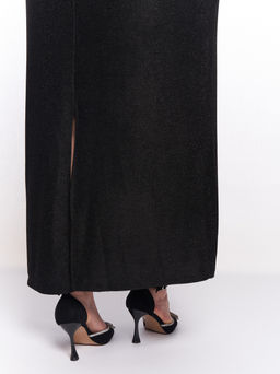 Платье с прозрачными рукавами PP51427BLK01