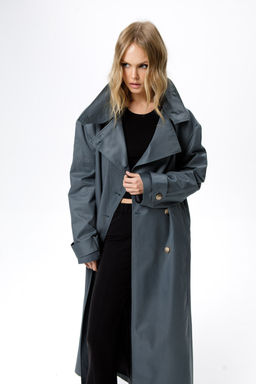 Плащ Pirs 6214 серо-бирюзовый фото 3