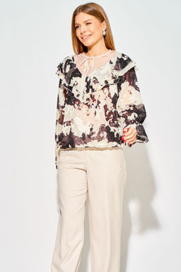 Блуза LAIKONY 214 бежево- коричневый фото 6